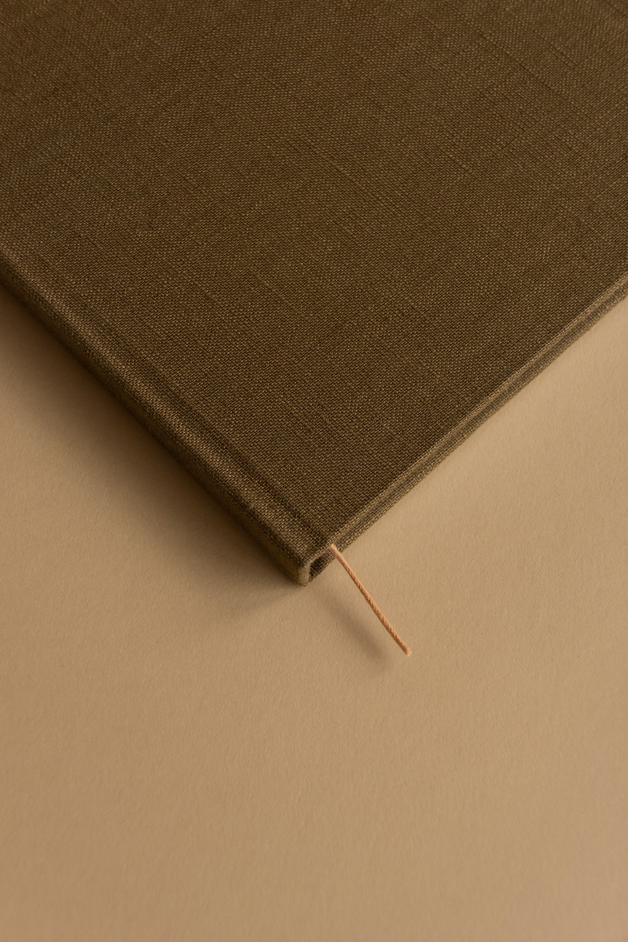 Carnet de notes en lin naturel - olive