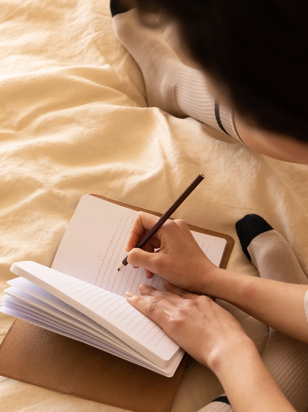 Carnet de notes en cuir végan - noisette