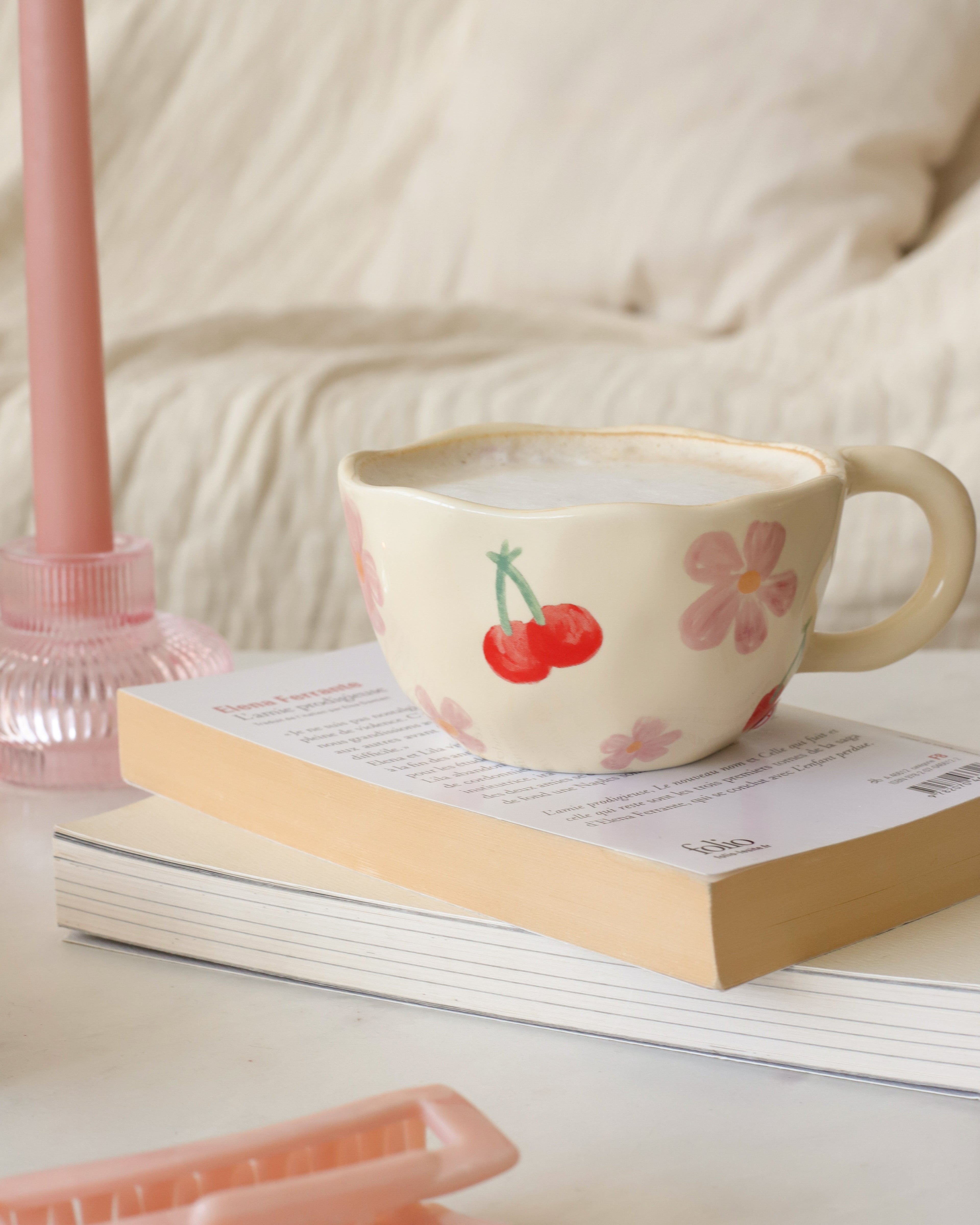 Tasse fleurs & cerises