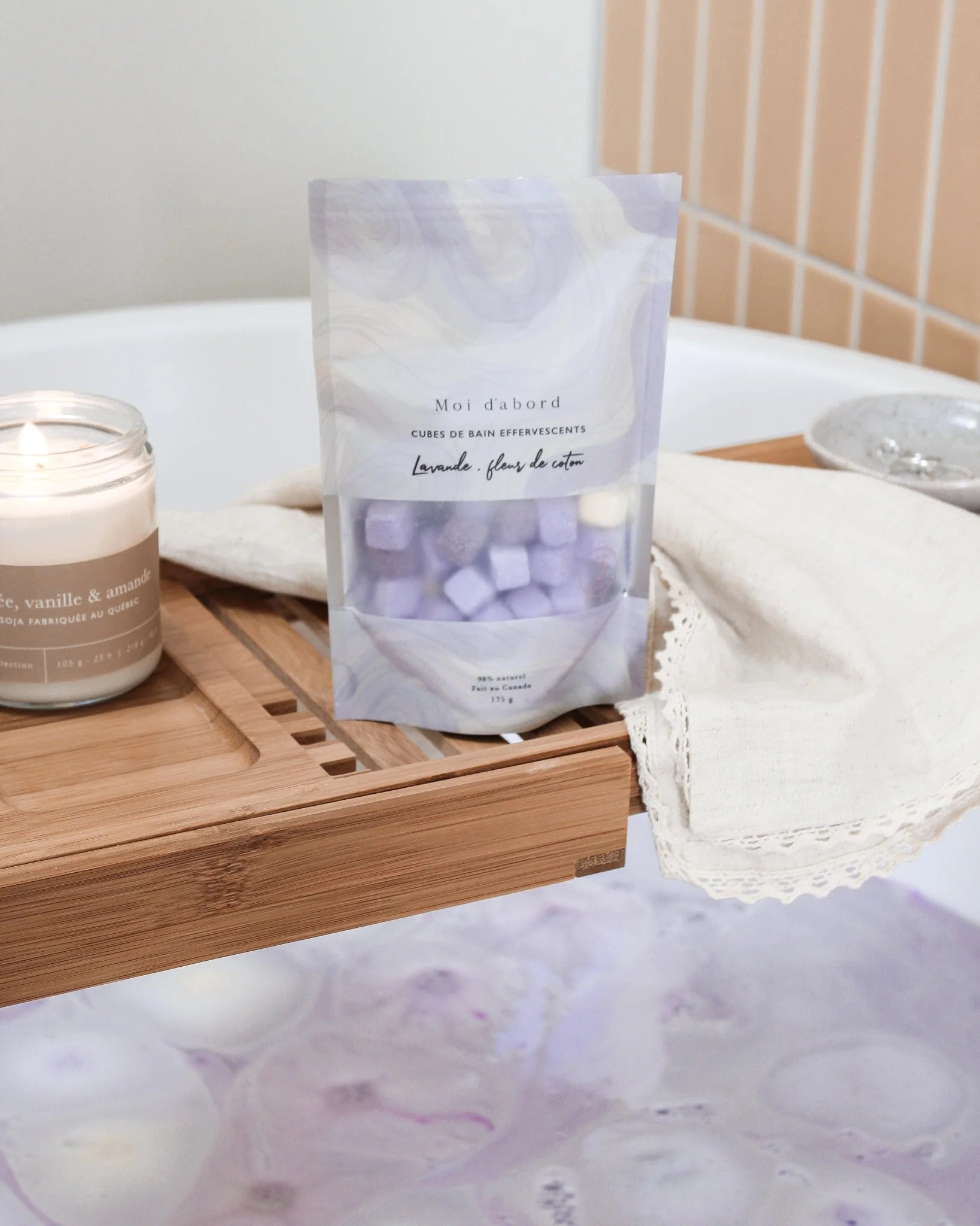 Cubes de bain efferverscents - lavande & fleur de coton