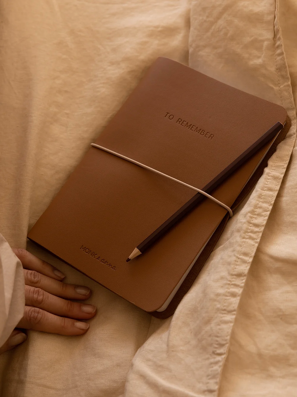 Carnet de notes en cuir végan - noisette
