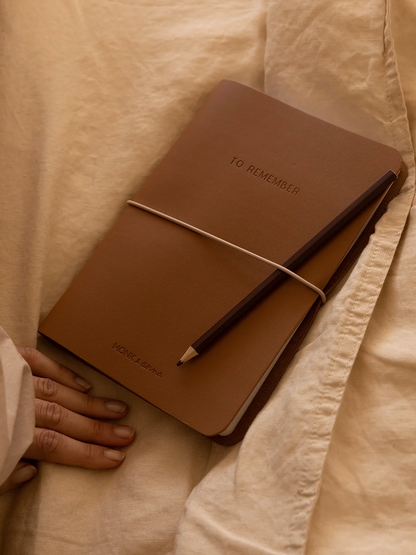 Carnet de notes en cuir végan - noisette