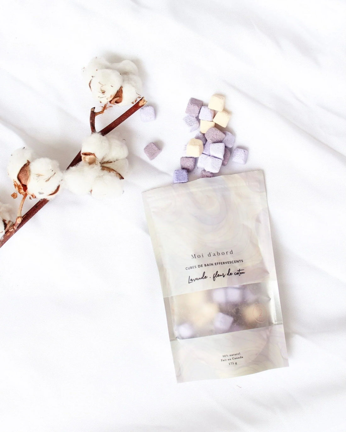 Cubes de bain efferverscents - lavande & fleur de coton